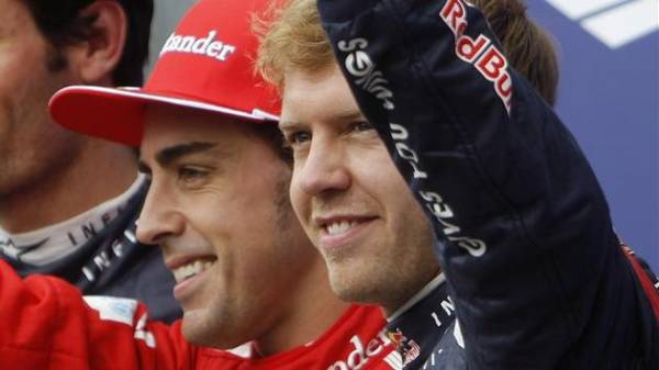 podio gp india - alonso e vettel